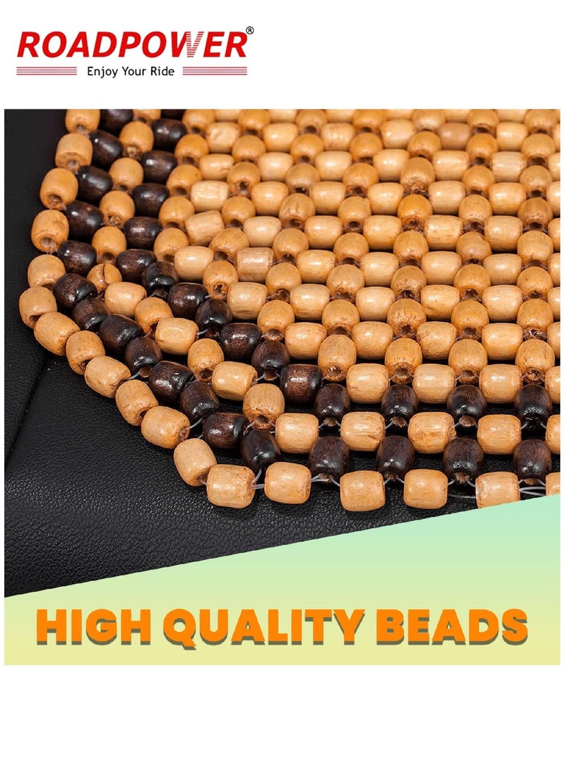 RoadPower - Wood Beaded Seat Cushion Comfort Car Seat Cover 2 Pcs - Image 1