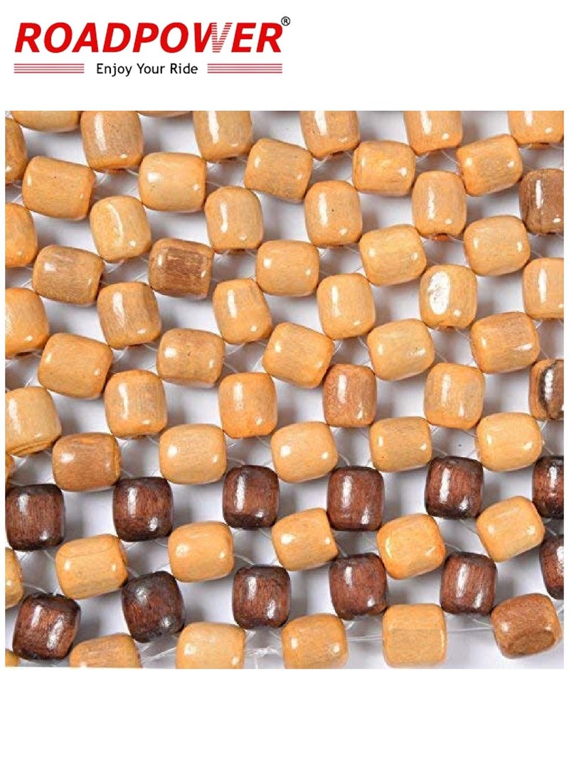RoadPower - Wood Beaded Seat Cushion Comfort Car Seat Cover 2 Pcs - Image 1