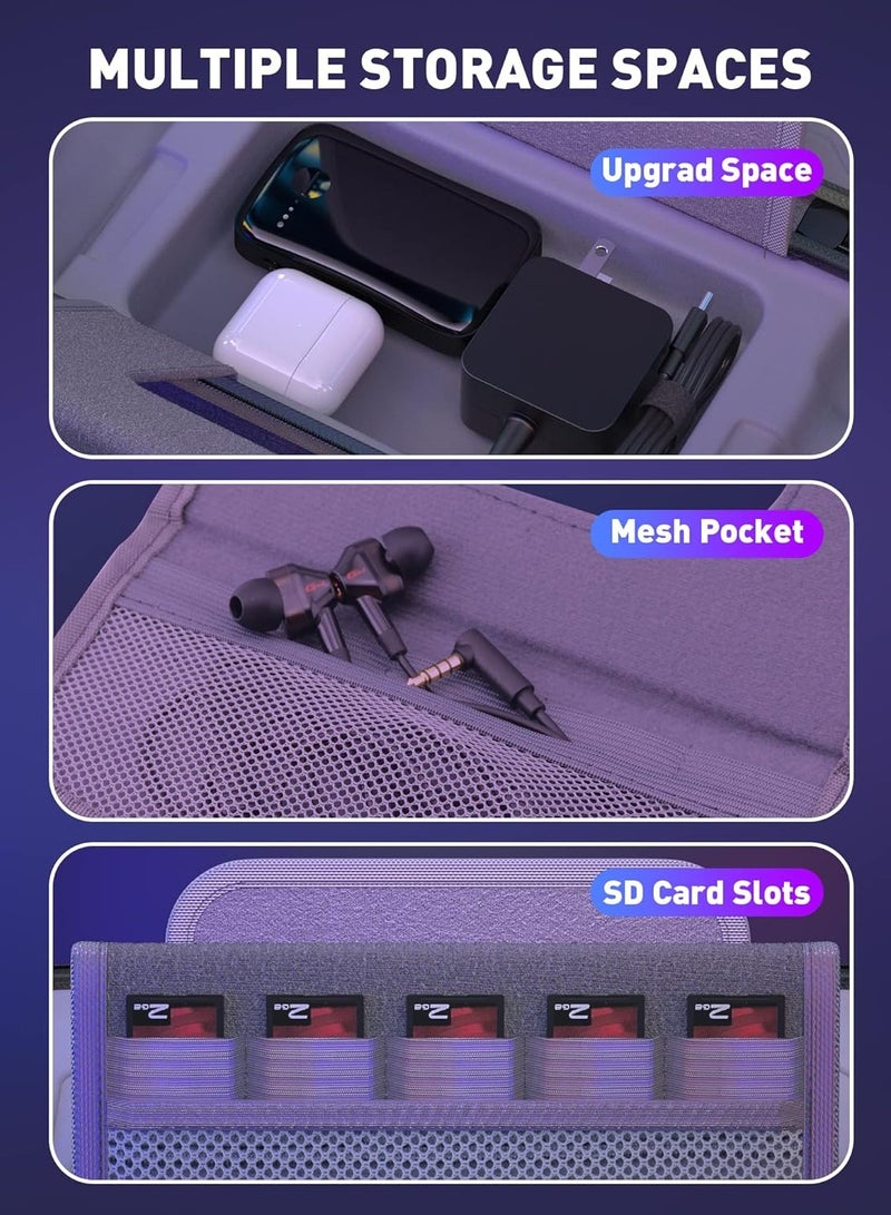 general SteamHoff Carrying Case for Steam Deck, Hard Protective Travel Bag for Steam Deck and Accessories - with Soft Lining, Storage Pockets, AC Adapter Charger, SD Card  - Image 4