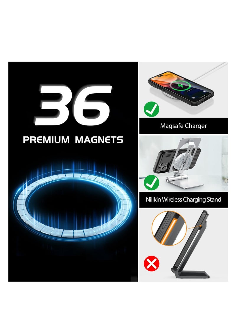 Aookay Upgraded Case for iPhone 15 Pro Max, Built in Strong Magnets, Camera Protector Cover, Hard PC and TPU Phone Case, Anti Fingerprint, Anti Fall, Anti oil matte phone case - Image 3