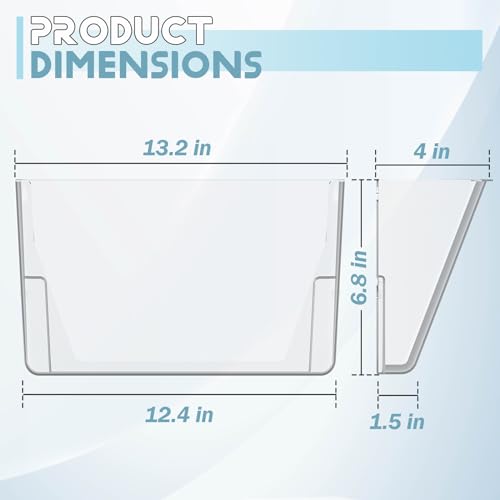 Gawerk 4 Pack Clear Single Pocket Wall File Holder Hanging Wall Organizer, Wall Mount Mails Magazines Organizer for Office and Home - Image 2
