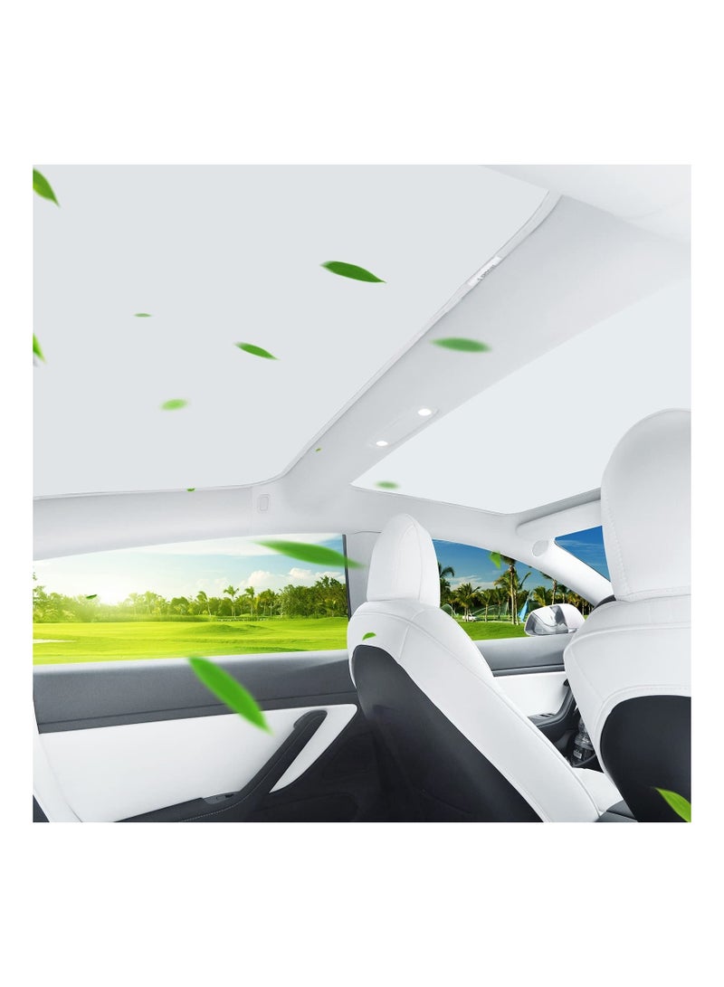 SYOSI Tesla Model 3 Roof Sunshade, Won't Sag Foldable Roof Sun Shade, Sun Protection Heat Insulation Cover Sunroof Shade for Tesla 2020 to 2022 Model 3 Car Accessory Skylight Glass Shade Sun Blocking - Image 4