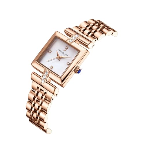 Daniel Hechter Paris Cambon Collection Luxury Watch for Women with Square Dial, Crystal Accents, Stainless Steel Strap and Water Resistant - DHW2008 - Image 5