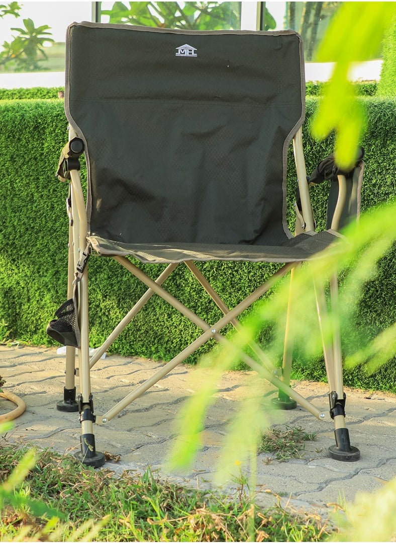 Multi Home Furniture New Modern Design Camping Chair With Cup holder and Pockets Beach Chair Garden Chair With Comfortable Tilted Back-Cup Holder-Carry Bag for Indoor Outdoor Travelling MH-C104GREEN  - Image 2