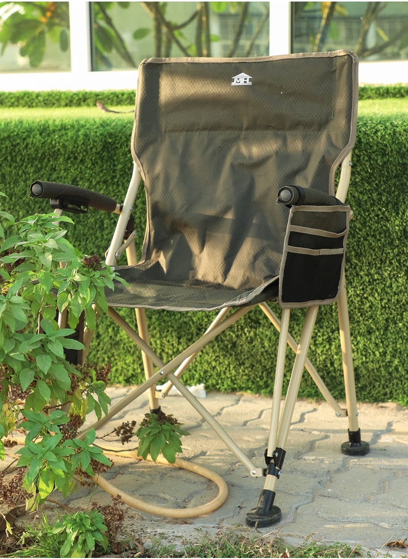 Multi Home Furniture New Modern Design Camping Chair With Cup holder and Pockets Beach Chair Garden Chair With Comfortable Tilted Back-Cup Holder-Carry Bag for Indoor Outdoor Travelling MH-C104GREEN  - Image 3