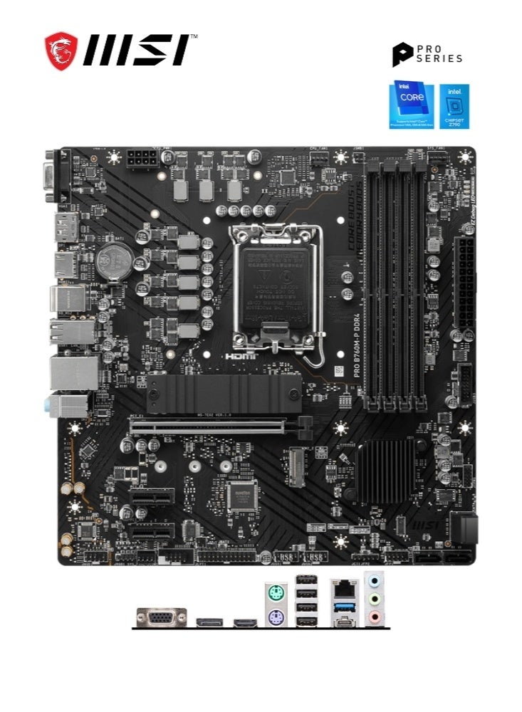 MSI PRO B760M-P DDR4 | ProSeries Motherboard | Supports 12th/13th Gen Intel Processors | LGA 1700, DDR4, PCIe 4.0, M.2, Gbps LAN, USB 3.2 Gen2, mATX | 911-7E02-029 - Image 2
