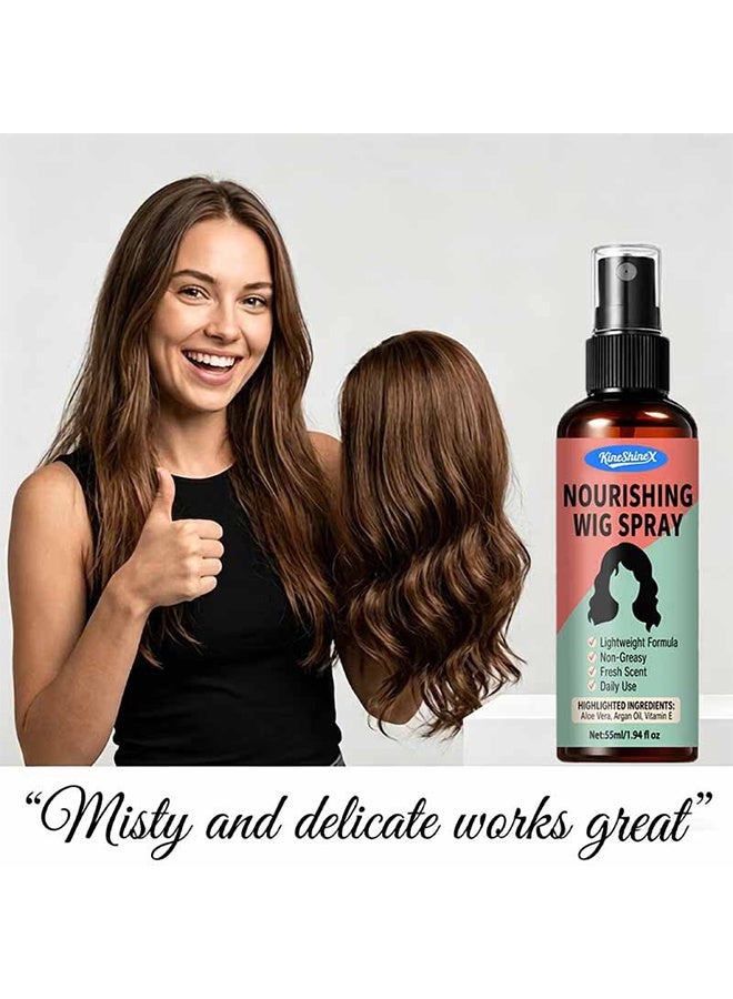 KineShineX Nourishing Wig Spray, Lightweight No-Rinse  Leave-In Conditioner Spray for Synthetic Hair, Non-Greasy Formula, Smooths & Refreshes - Image 2