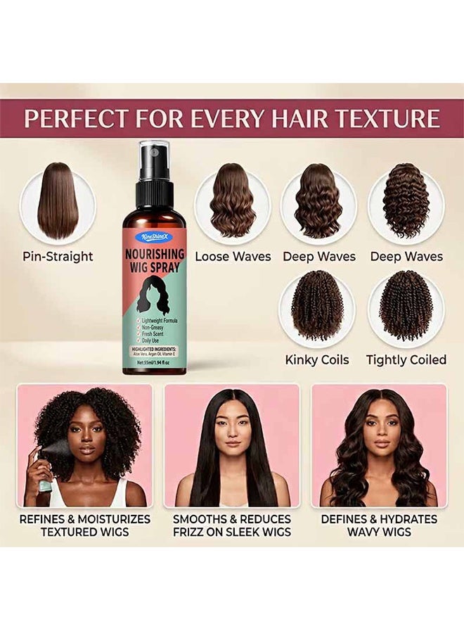 KineShineX Nourishing Wig Spray, Lightweight No-Rinse  Leave-In Conditioner Spray for Synthetic Hair, Non-Greasy Formula, Smooths & Refreshes - Image 4