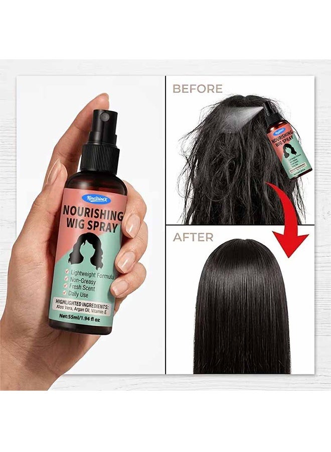 KineShineX Nourishing Wig Spray, Lightweight No-Rinse  Leave-In Conditioner Spray for Synthetic Hair, Non-Greasy Formula, Smooths & Refreshes - Image 3