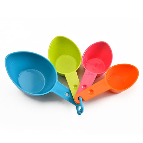 pepplo® Measuring Cups and Spoons Set, 9 Piece Plastic Measuring Cups Measuring Spoons Stackable for Measuring Dry and Liquid Ingredients Great for Baking and Cooking (Random Color) - Image 3