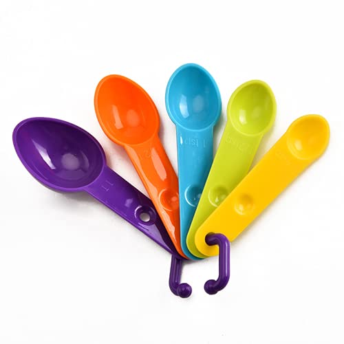 pepplo® Measuring Cups and Spoons Set, 9 Piece Plastic Measuring Cups Measuring Spoons Stackable for Measuring Dry and Liquid Ingredients Great for Baking and Cooking (Random Color) - Image 2