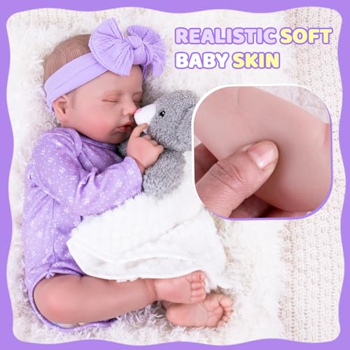 Aori Reborn Baby Dolls Realistic 20 Inches Newborn Real Baby Doll Girl with Feeding Toy Kit Lifelike Companion Gift Set for Kids Birthday Pretend Play - Image 5