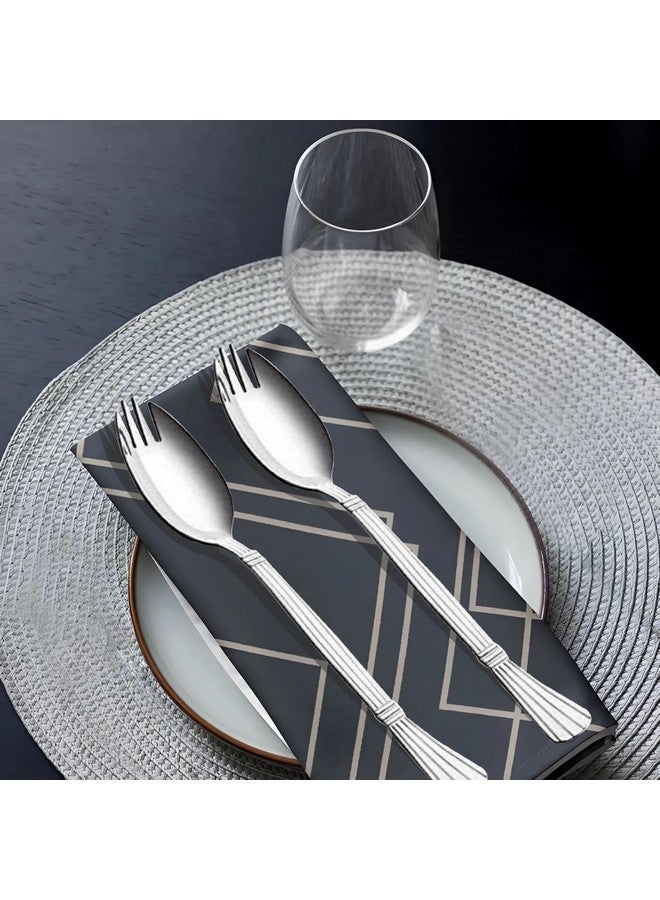 Parage 3-in-1 Stainless Steel 12 Pieces Spoon Fork Set | Spoon Cum Fork Set | Spork for Soups, Noodles| Length: 16 cm| Silver| Set of 12 - Image 3