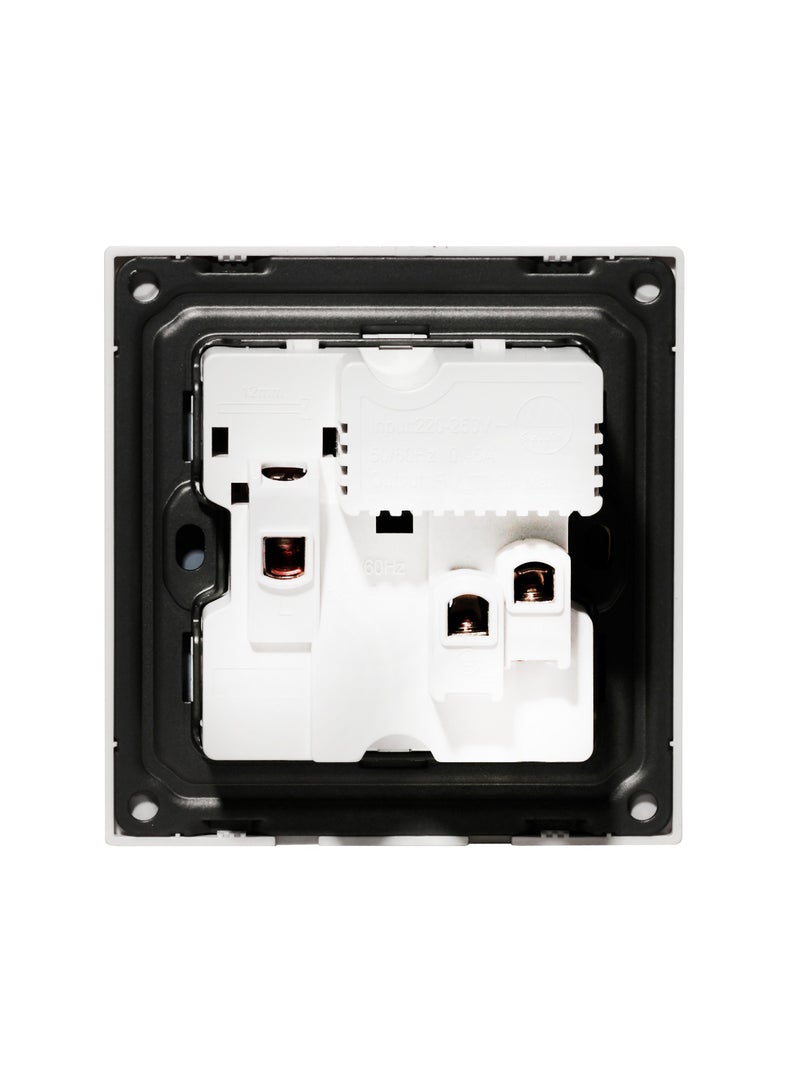 Donmarco Single MF Socket 13A USB + Type-C (5V 3.1A) – Ultra Thin Glass, Fast Charging, Fire-Resistant Electric Outlet , 3-Year Warranty, Multi-Function (Matt White) | Wall Socket Power Outlet  - Image 3