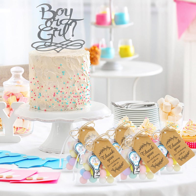 Minatee 50 Set Baby Shower Bottle Opener Favors Nail Clipper Bottle Opener Keychain Baby Shower Thank You Gifts for Guest Gender Reveal Favors(Girl Foot) - Image 5