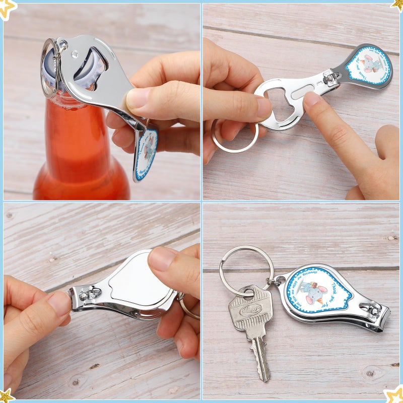 Minatee 50 Set Baby Shower Bottle Opener Favors Nail Clipper Bottle Opener Keychain Baby Shower Thank You Gifts for Guest Gender Reveal Favors(Girl Foot) - Image 3