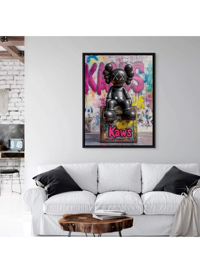 Art Decor Framed Canvas Wall Art of Figurative Character Pop Art Portrait Street Graffiti Print Wall Décor for Home Living Room Bedroom Gifting - Image 2