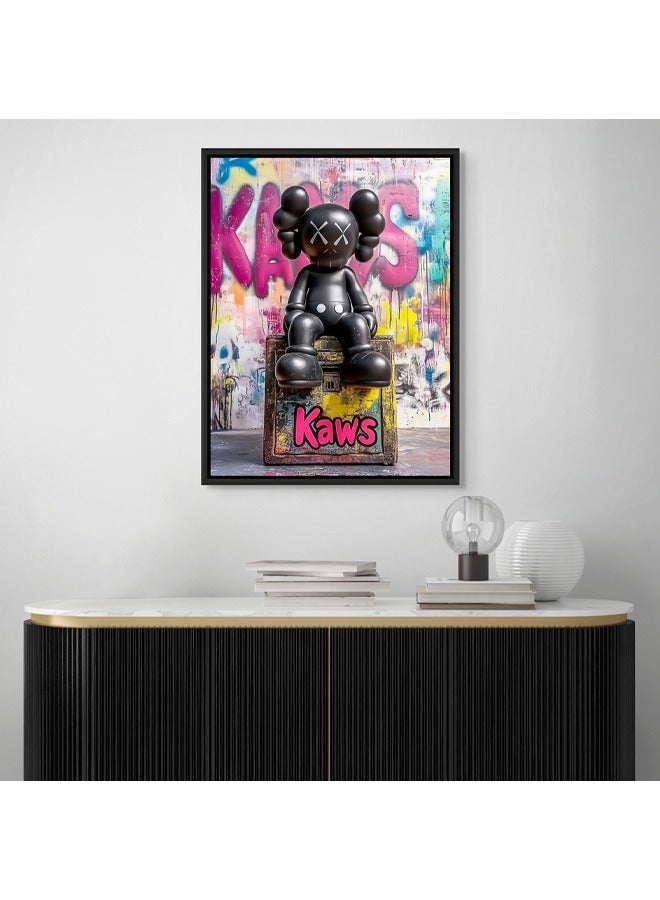 Art Decor Framed Canvas Wall Art of Figurative Character Pop Art Portrait Street Graffiti Print Wall Décor for Home Living Room Bedroom Gifting - Image 3
