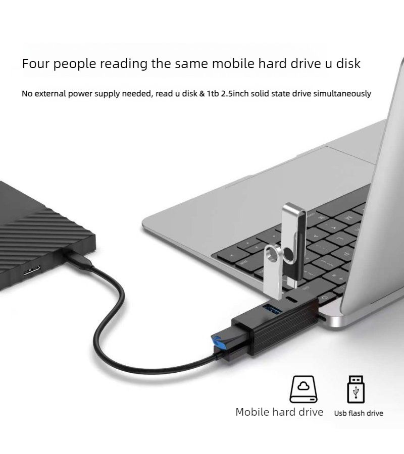 6 In 1 USB 3.0 Hub Docking Station With SD TF Card Reader For Laptop - Image 5