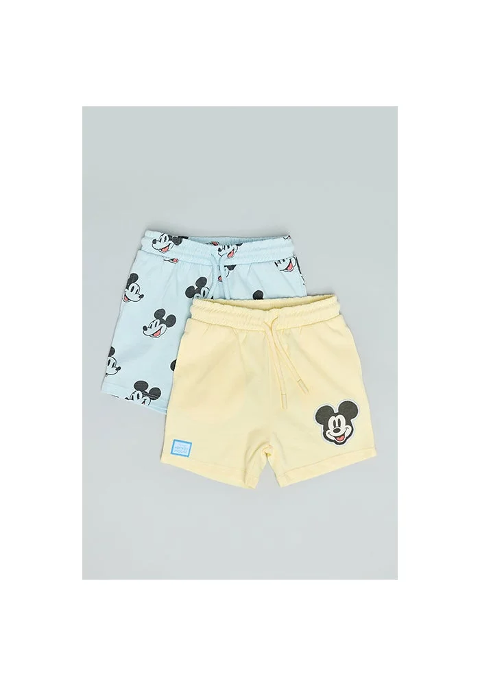 أر أند بي 2 Pack Mickey Mouse Print Shorts with Drawstring Waist
