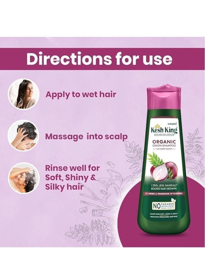 Kesh King Ayurvedic Onion Shampoo with 21 Herbs, Reduces Hairfall and Boost Hair Growth 300ml - Image 3