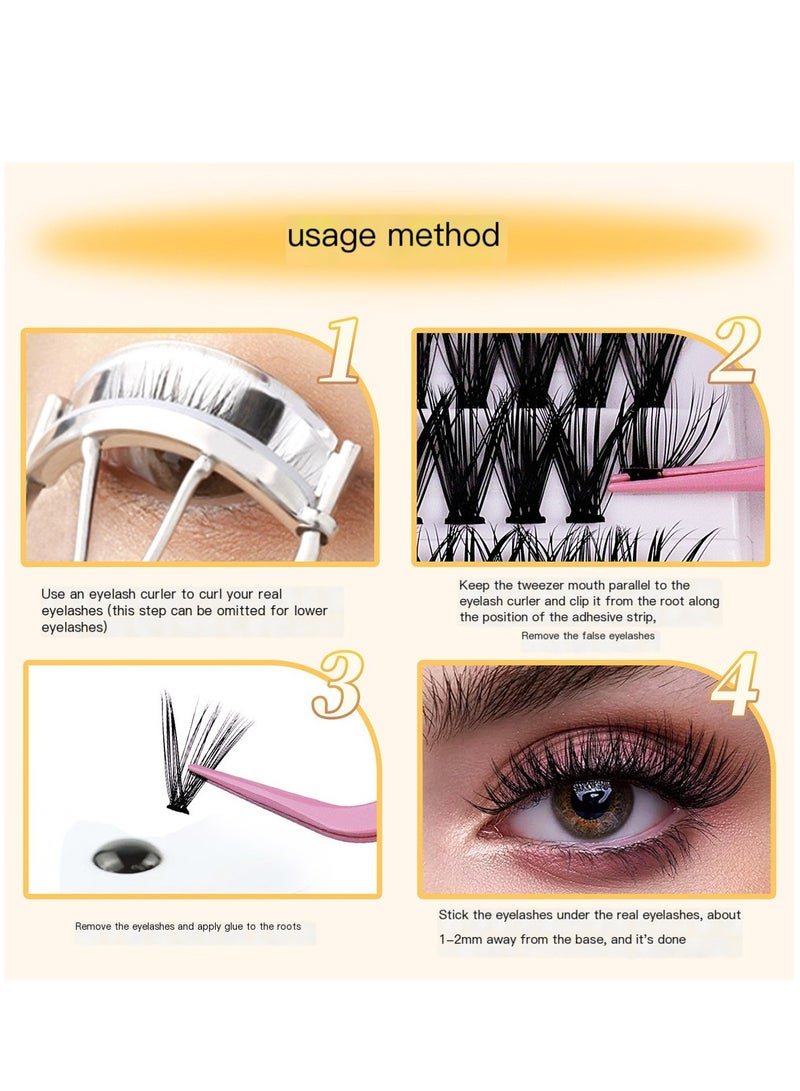 DIY Self Extension False Eyelash 40P Large Capacity 200 Single Cluster Extension Thick Segmented Eyelash - Image 4