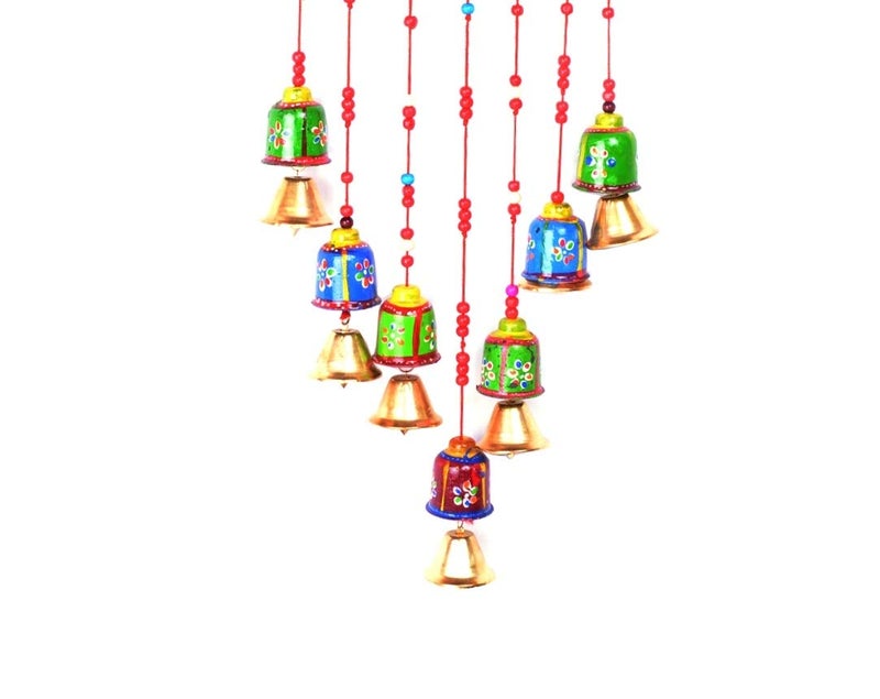 DECORVAIZ Wooden Handcrafted Windchime - 18 inch, Multicolor - Image 3