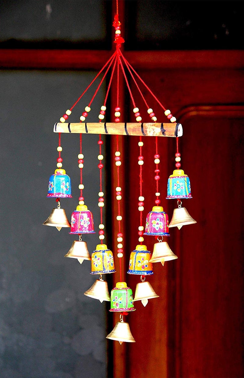 DECORVAIZ Wooden Handcrafted Windchime - 18 inch, Multicolor - Image 4