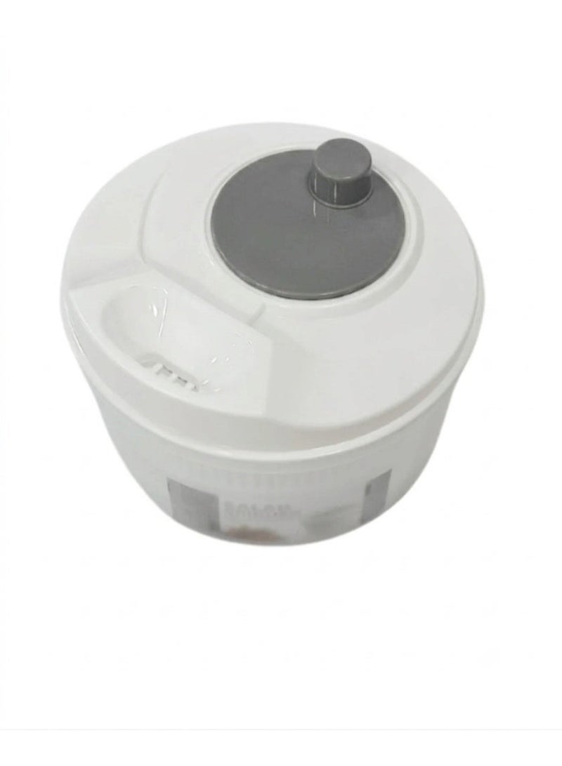 Spinner Manual Salad Spinner with Clear Bowl, White Lid, and Gray Handle - Image 4