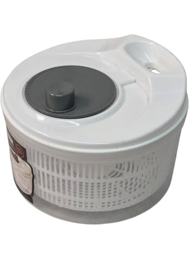 Spinner Manual Salad Spinner with Clear Bowl, White Lid, and Gray Handle - Image 2