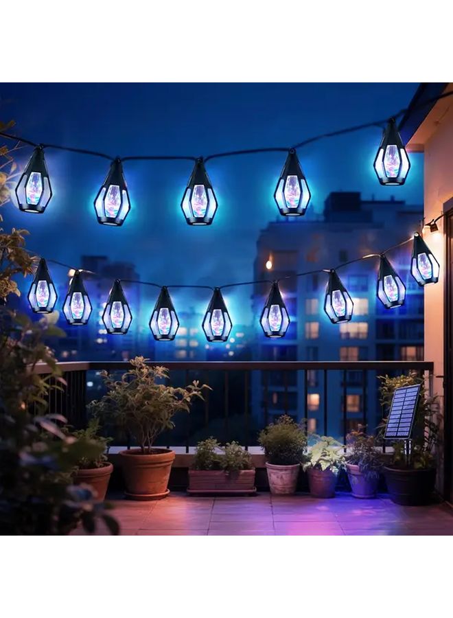 أضواء سلسلة خارجية تعمل بالطاقة الشمسية 10 متر 15 LED تأثير لهب دافئ لتزيين حدائق وحفلات الزفاف - Image 3