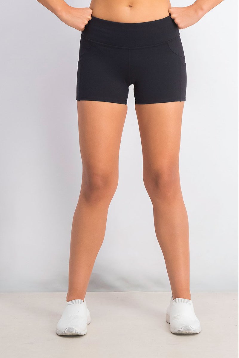 SKECHERS شورتات نسائية بسحاب، أسود - Image 1