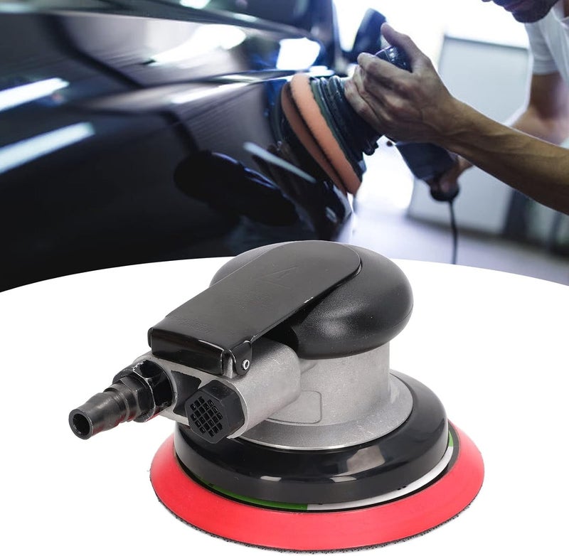 5in Disc Air Polisher Set, Pneumatic Palm Sander, Air Grinding Machine with 1/4in Inlet, 10000RPM High Speed for Rust Removal and Fine Mirror Polishing, Includes 5pcs Sandpapers an - Image 4