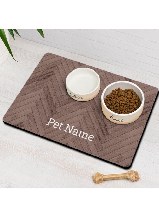 Arabest Personalized Dog Food Mat for Floors Absorbent, Custom Pet Cat Food Mat - Quick Dry Dog Bowl Mats for Food and Water Pet Supplies - Image 2