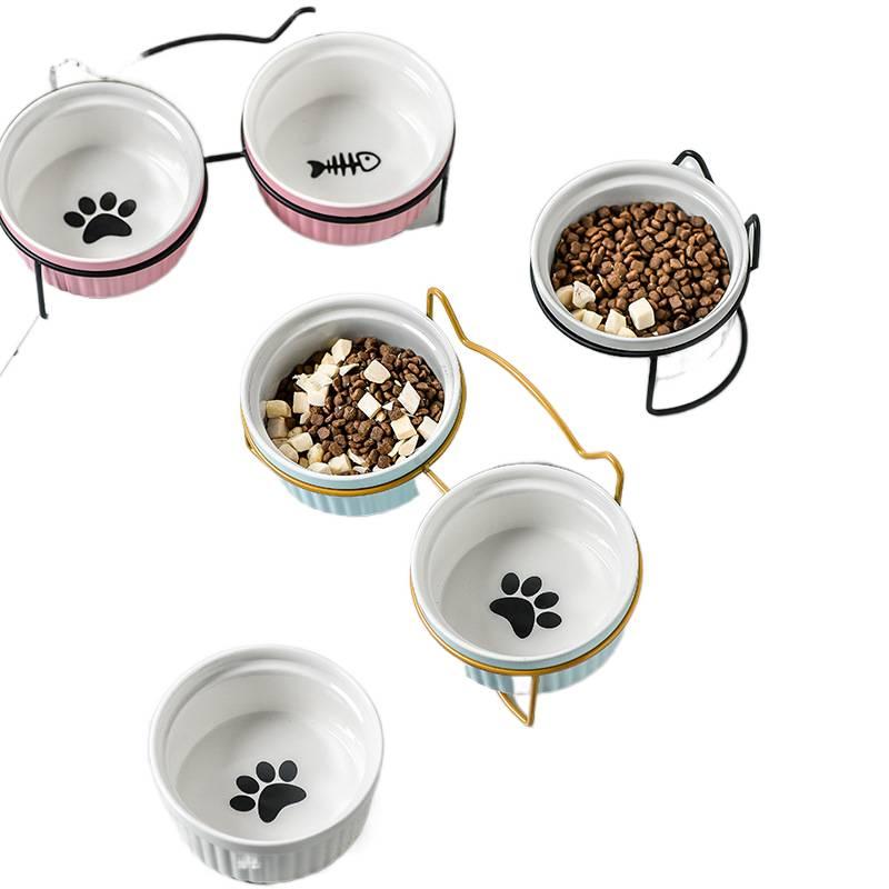Black Double Pet Bowl with Raised Stand Tilted Bowl and Anti-Tip Base Feeding Bowl Pet Feeding Accessory Easy Clean Bowl Floor Mat Use Food and Water Home Use for Cats and Dogs - Image 4