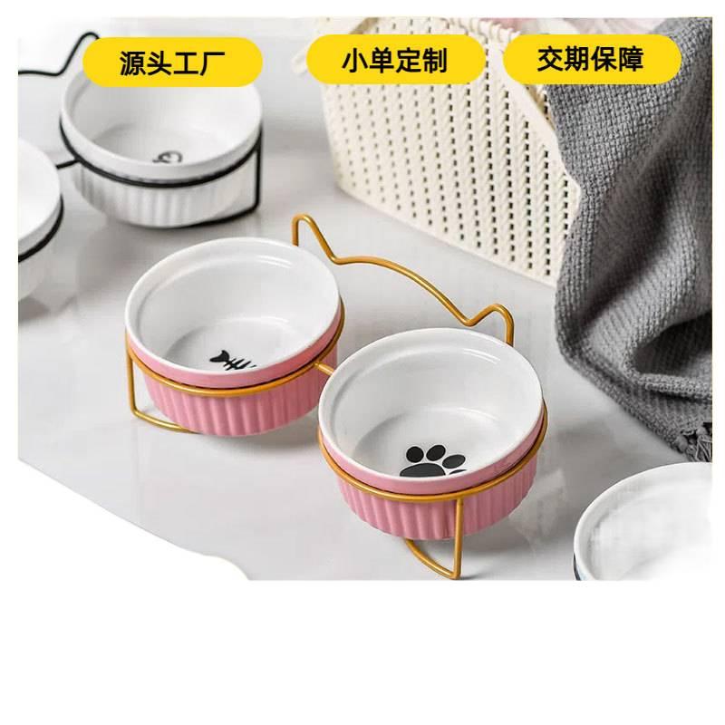 Black Double Pet Bowl with Raised Stand Tilted Bowl and Anti-Tip Base Feeding Bowl Pet Feeding Accessory Easy Clean Bowl Floor Mat Use Food and Water Home Use for Cats and Dogs - Image 3
