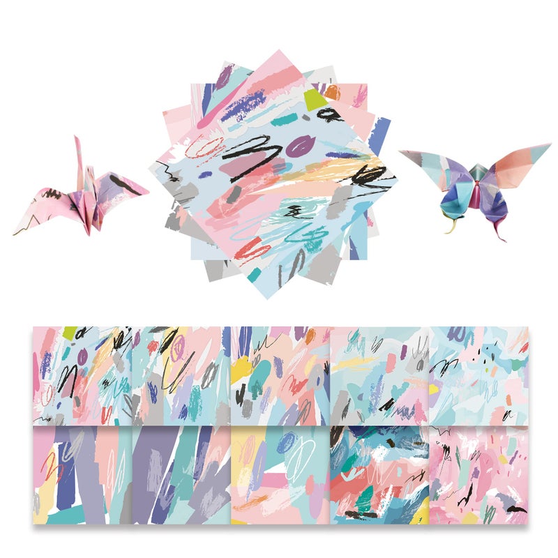 Qianshan Origami Paper Kit 50 Sheets 6 Inch Square Double Sided Color 10 Vivid Colors for Hand Crafts Origami Paper Arts Creativity.Macaroon - Image 1