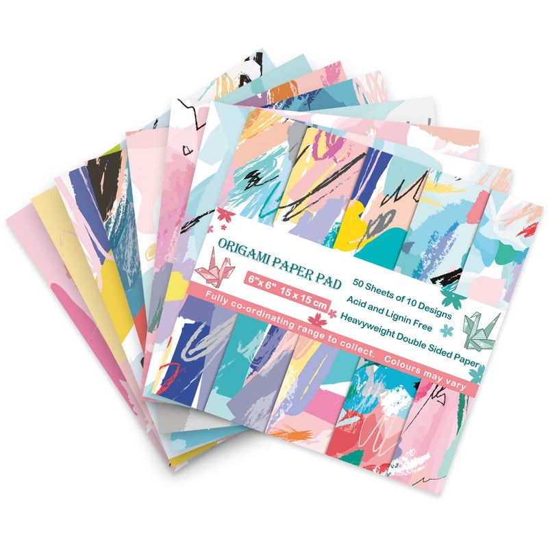 Qianshan Origami Paper Kit 50 Sheets 6 Inch Square Double Sided Color 10 Vivid Colors for Hand Crafts Origami Paper Arts Creativity.Macaroon - Image 4