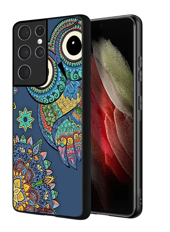 Tolwak Samsung Galaxy S21 Ultra 5G Protective Case Cover Floral Owl - Image 1