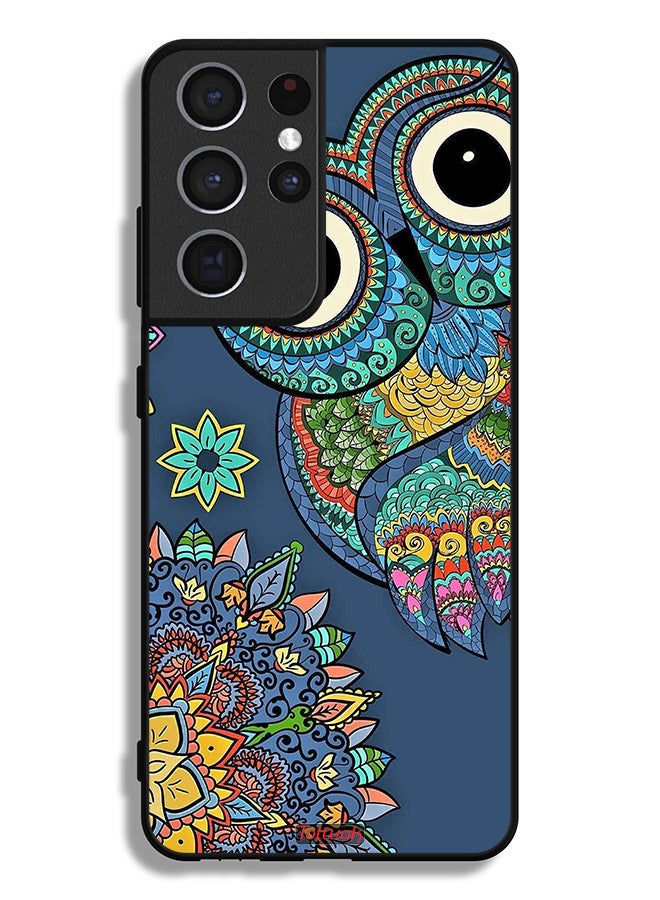 Tolwak Samsung Galaxy S21 Ultra 5G Protective Case Cover Floral Owl - Image 3