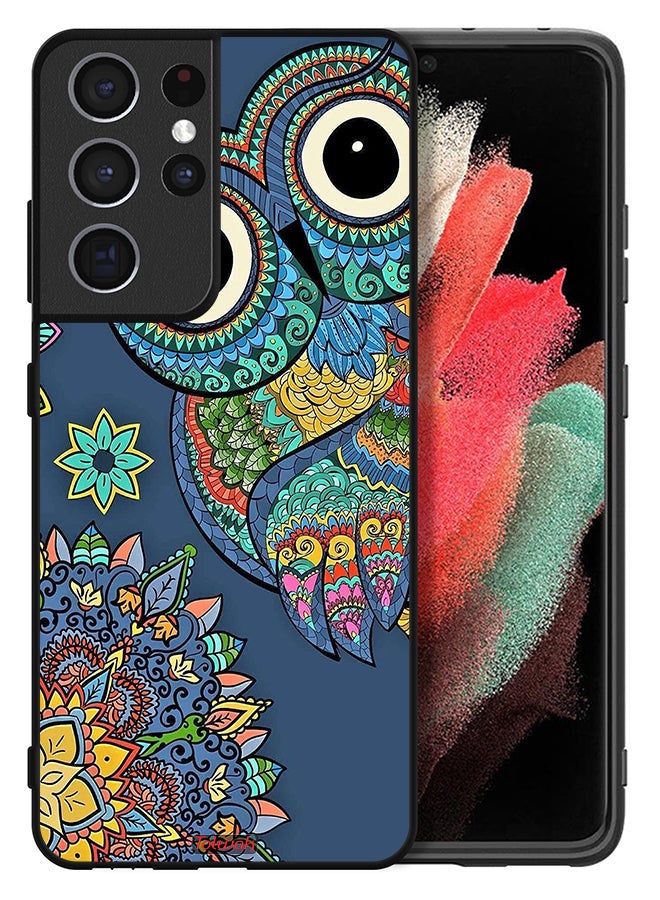 Tolwak Samsung Galaxy S21 Ultra 5G Protective Case Cover Floral Owl - Image 2