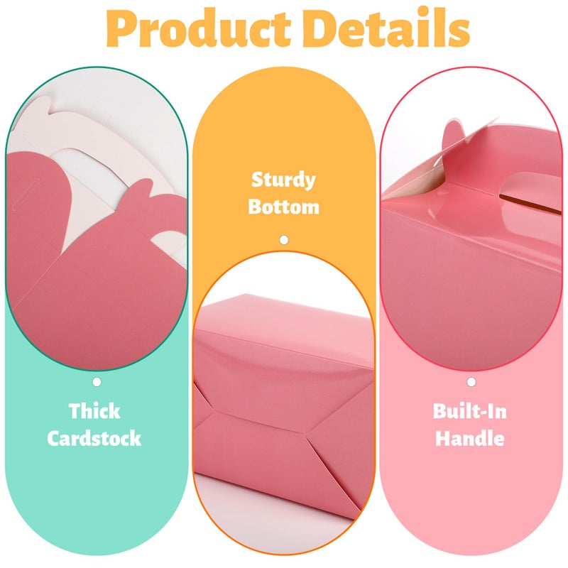 MIMIND 32 Pack Pastel Party Favor Boxes Gable Treat Boxes with Handles 6 x 3.5 x 3.5 Inches Candy Gift Boxes for Birthday Wedding Baby Shower Party Supplies - Image 3