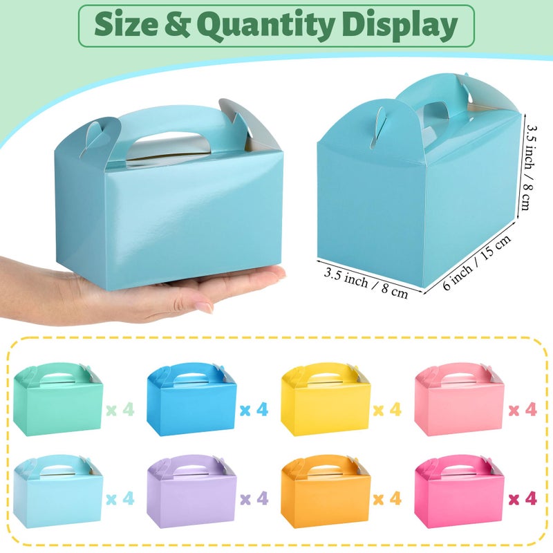MIMIND 32 Pack Pastel Party Favor Boxes Gable Treat Boxes with Handles 6 x 3.5 x 3.5 Inches Candy Gift Boxes for Birthday Wedding Baby Shower Party Supplies - Image 2