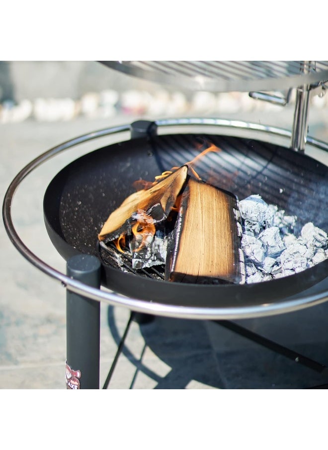 BAD AXE Hunter Firepit With Adjustable Grill Wood And Charcoal  Grilling For Backyard Bbqs  - Image 5
