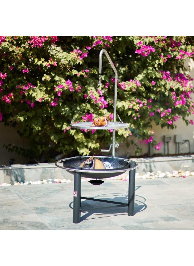 BAD AXE Hunter Firepit With Adjustable Grill Wood And Charcoal  Grilling For Backyard Bbqs  - Image 2