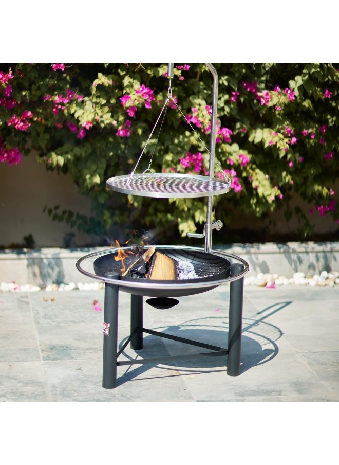 BAD AXE Hunter Firepit With Adjustable Grill Wood And Charcoal  Grilling For Backyard Bbqs  - Image 4
