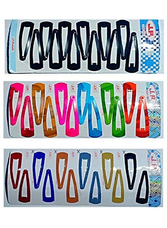 Drishti Hair Metal Tictac Hair Clips For Girls And Women; Medium And Small Sizes Pack Of 12 Clips Each In A Set Of 3/18 Pairs (1 Black And 2 Mixed Colours Set) - Image 2