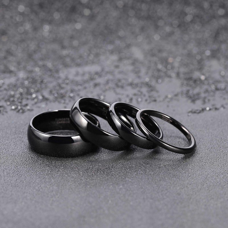 TRUMIUM 6mm Black Tungsten Ring for Men Women High Polished Comfort Fit Wedding Band Size 5.5 - Image 4