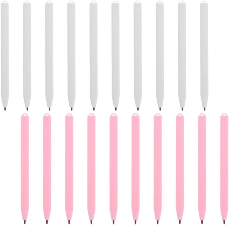 VILLCASE 20pcs LCD Writing Board Stylus Pens Replacement for Touch Screen Tablets, High Precision Handwriting Stylus and Adults, White and Light Pink Pen Set for Digital Drawing - Image 1