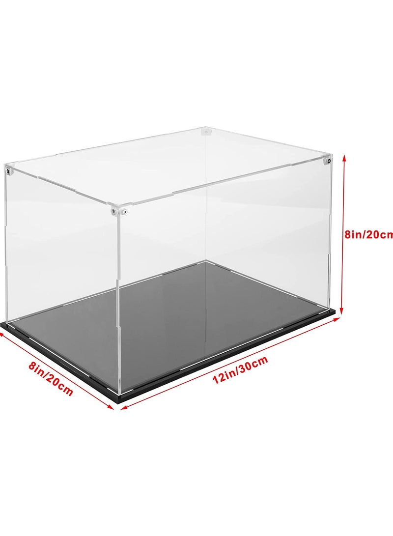 Eworld Acrylic Display Case for Collectibles Self Assembly Box with Black Base Dustproof Protection Showcase for Action Figures and Toys - Image 2